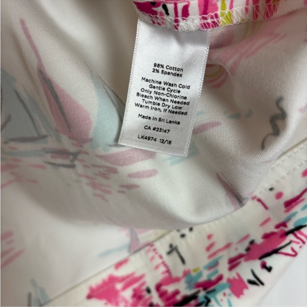 Talbots Outlet Women’s Sz 8 White with Pink Sailboats Pencil Skirt New with Tags - Picture 5 of 5
